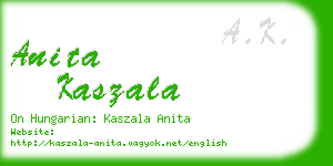 anita kaszala business card